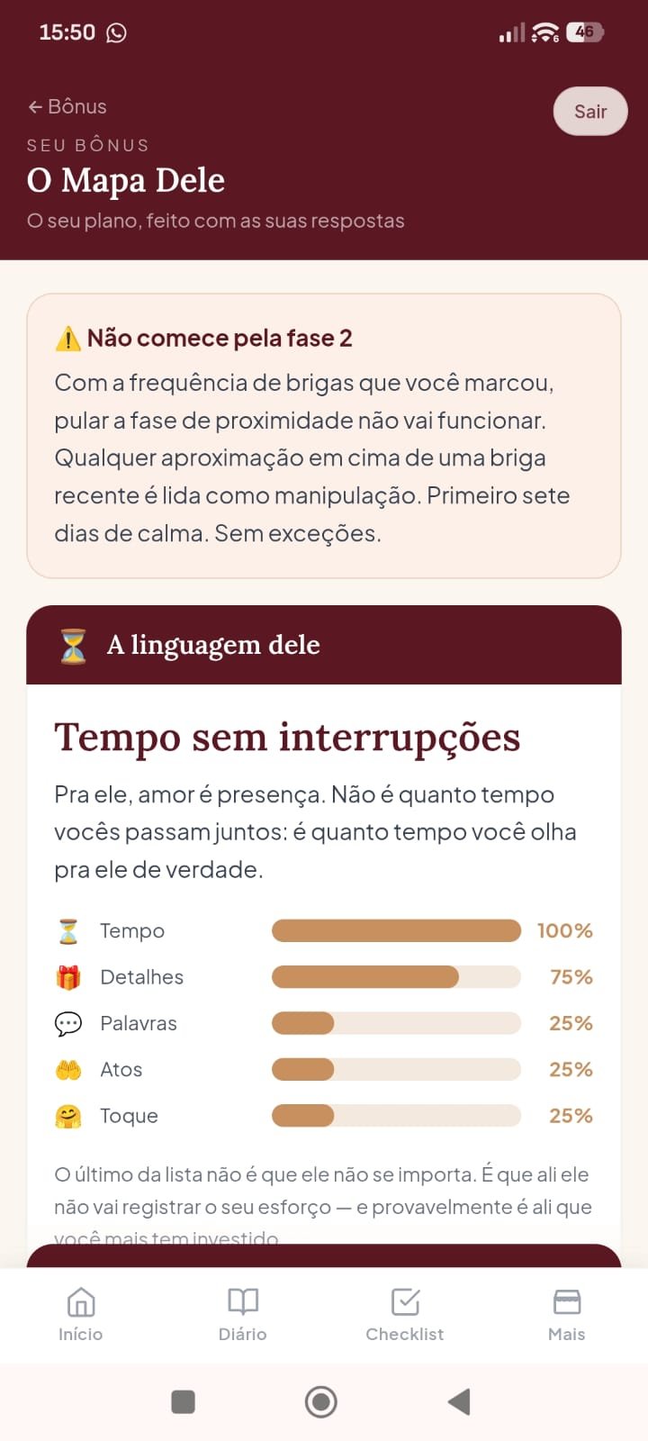 O Mapa Dele dentro do app
